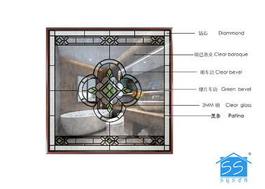 パターン装飾的な浴室の窓ガラスの空の構造の現代独特な様式